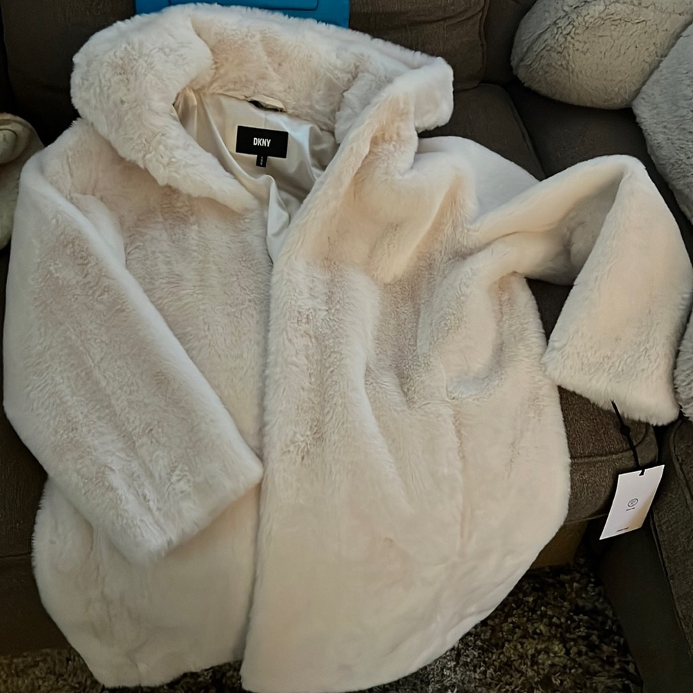 Faux fur DKNY coat